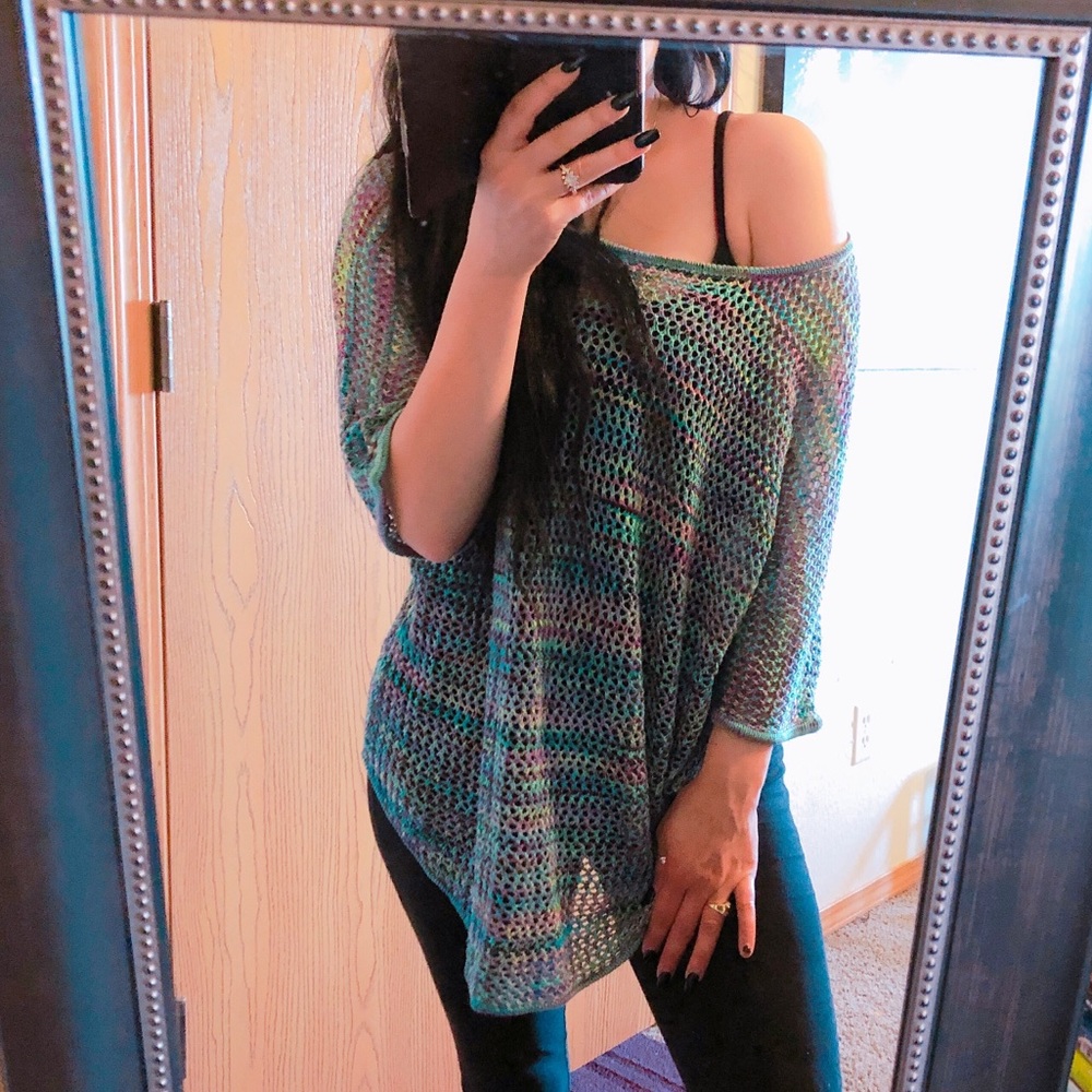 Super Cute Multicolor Slouchy Knit Shirt by Hannah